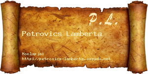 Petrovics Lamberta névjegykártya